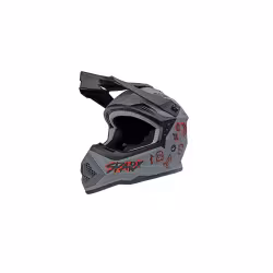 Мотошлем детский Sparx Jet  Graffity WS-905, серый/оранжевый матовый люминесцентный, размер YXL