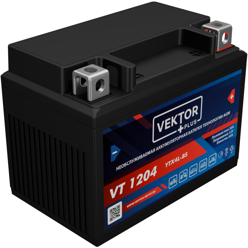 Аккумулятор Vector YTX4L-BS, 4Ah, 12V