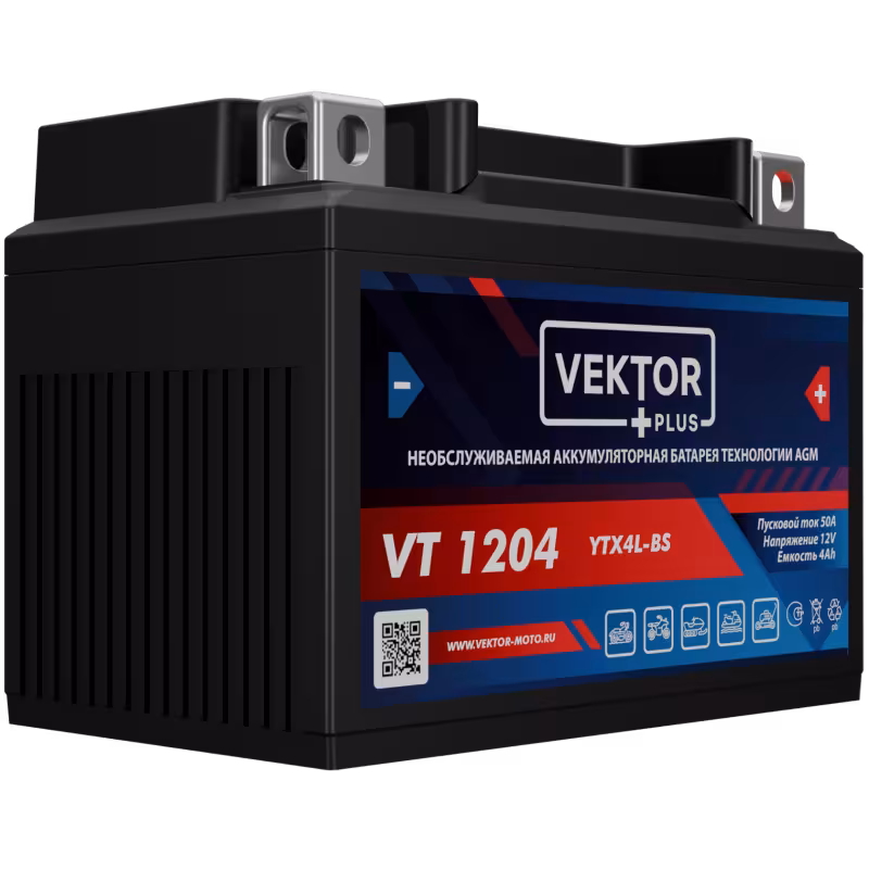 Аккумулятор Vector YTX4L-BS, 4Ah, 12V
