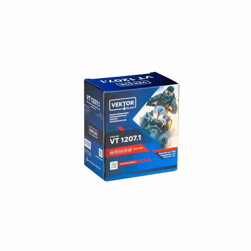 Аккумулятор Vector YTX7L-BS, 7Ah, 12V