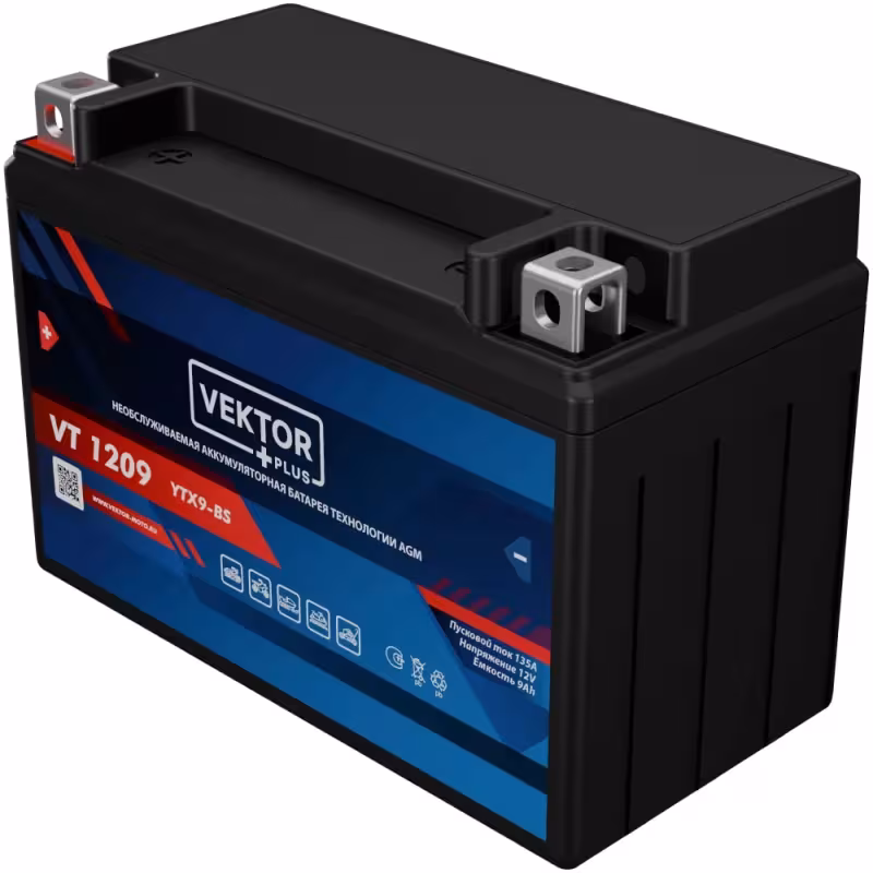 Аккумулятор Vector YTX9-BS, 9Ah, 12V