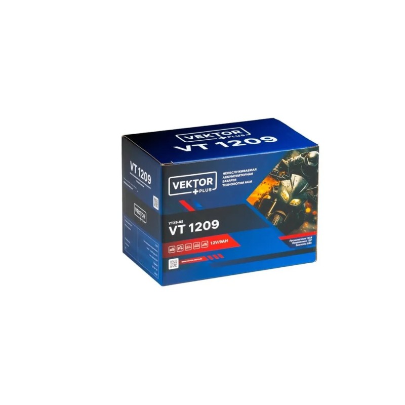 Аккумулятор Vector YTX9-BS, 9Ah, 12V