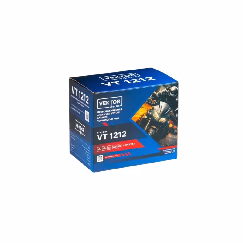 Аккумулятор Vector YTX12-BS, 12Ah, 12V