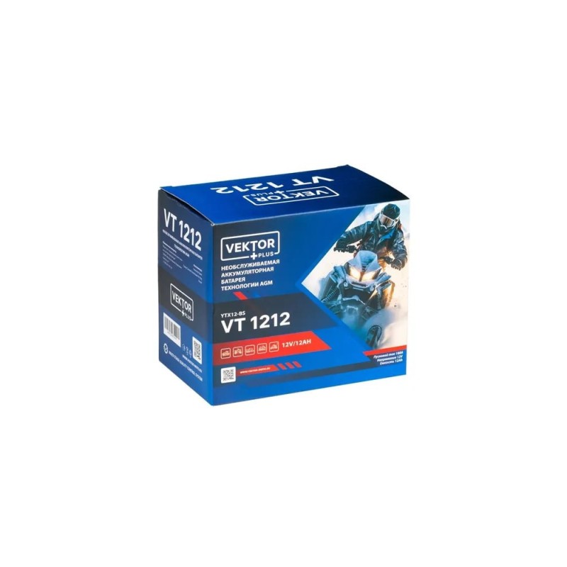 Аккумулятор Vector YTX12-BS, 12Ah, 12V