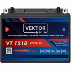 Аккумулятор Vector YTX20-BS, 18Ah, 12V