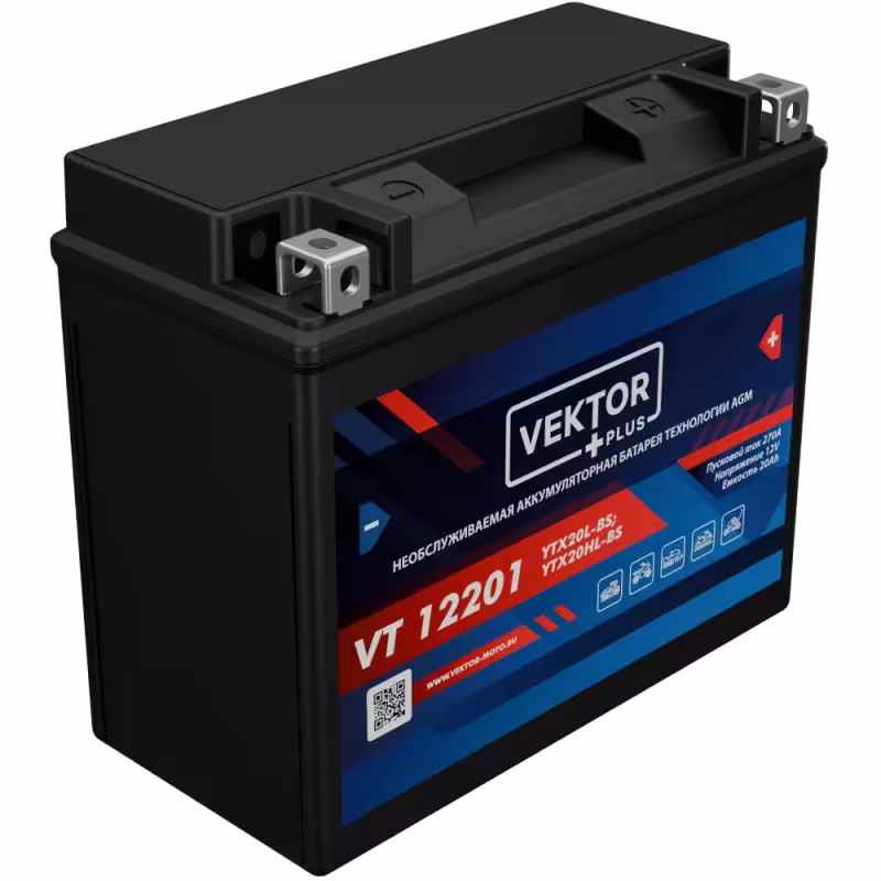 Аккумулятор Vector YTX20L-BS, 18Ah, 12V