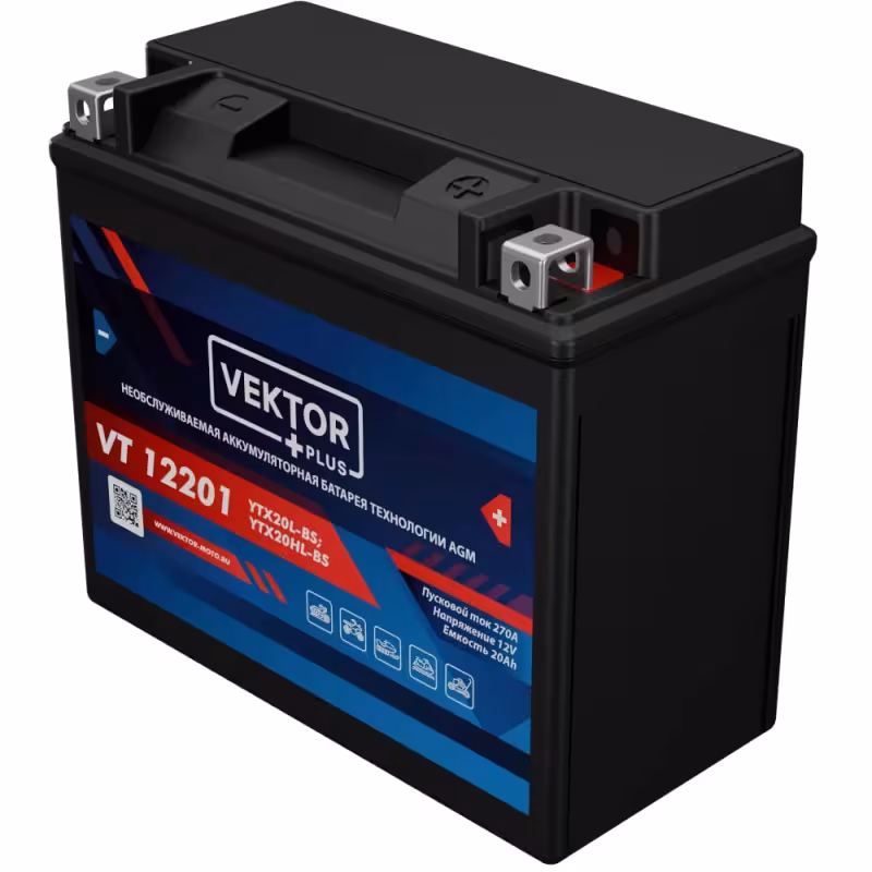 Аккумулятор Vector YTX20L-BS, 18Ah, 12V