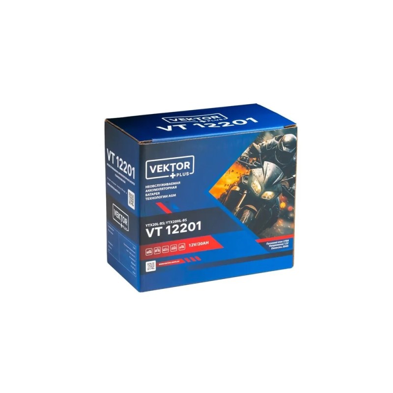Аккумулятор Vector YTX20L-BS, 18Ah, 12V