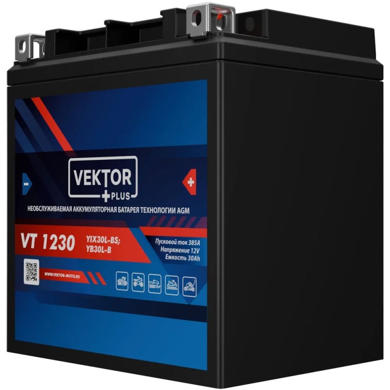 Аккумулятор Vector YIX30L-BS, 30Ah, 12V