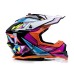 Мотошлем Starezzi Lazy Boy Geometrium Style 3, оранжевый/синий/фиолетовый, размер M