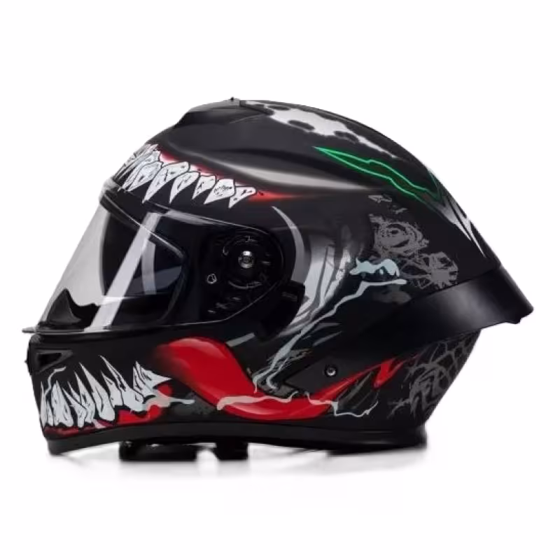 Мотошлем Starezzi Street Hack Venom, черный/белый/красный, размер L