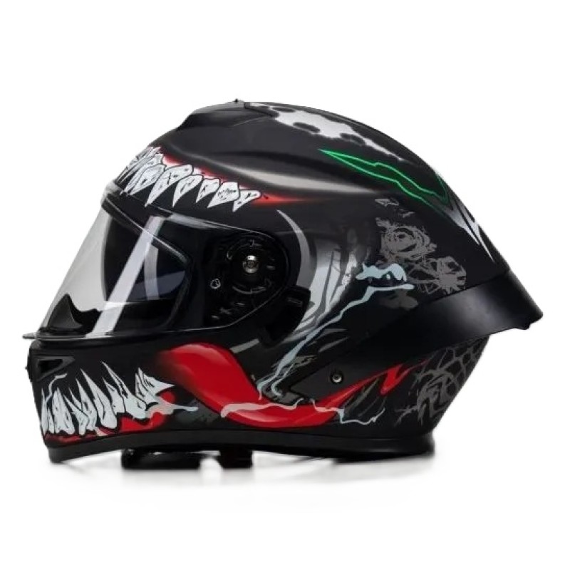 Мотошлем Starezzi Street Hack Venom, черный/белый/красный, размер XL