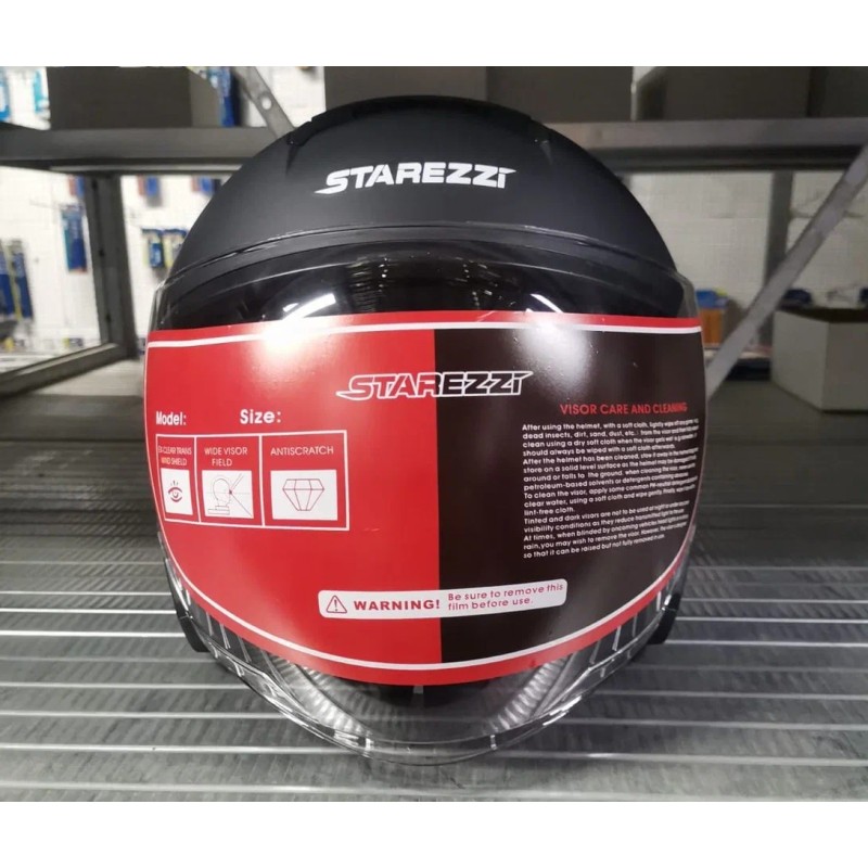 Мотошлем Starezzi Open Life 1, черный матовый, размер L