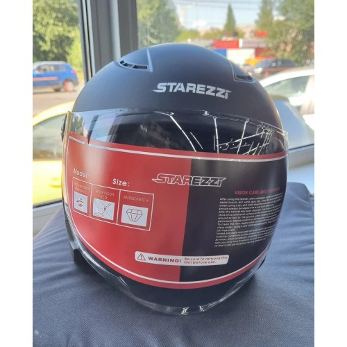 Мотошлем Starezzi Open Life 2, черный матовый, размер L