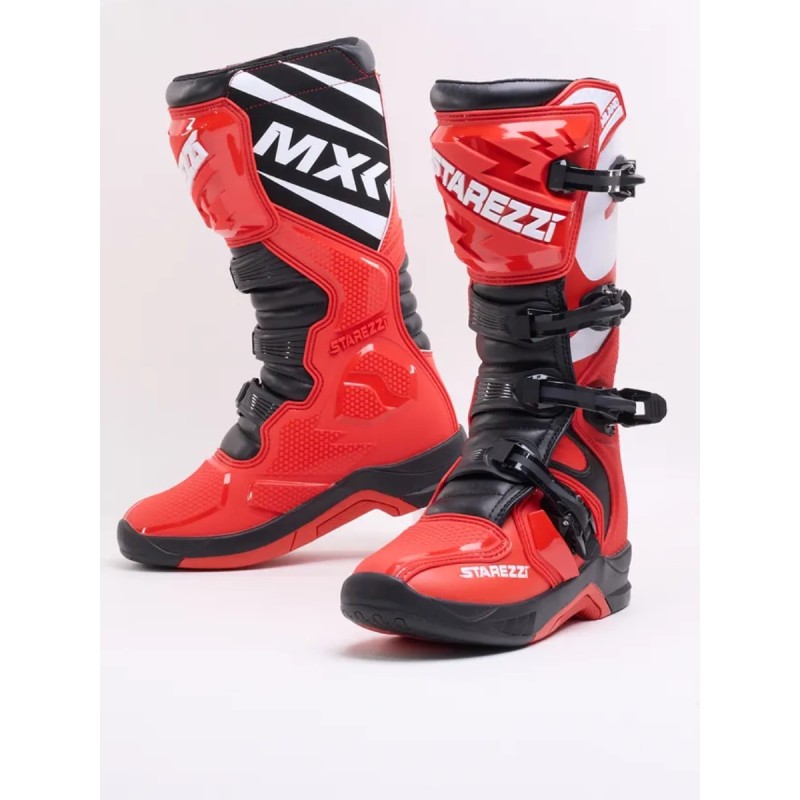Мотоботы Starezzi Milano red/black/white, красный/черный/белый, размер 40