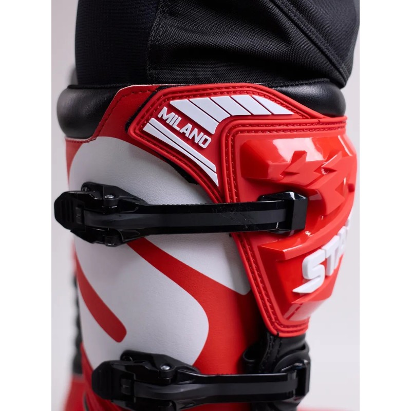 Мотоботы Starezzi Milano red/black/white, красный/черный/белый, размер 43