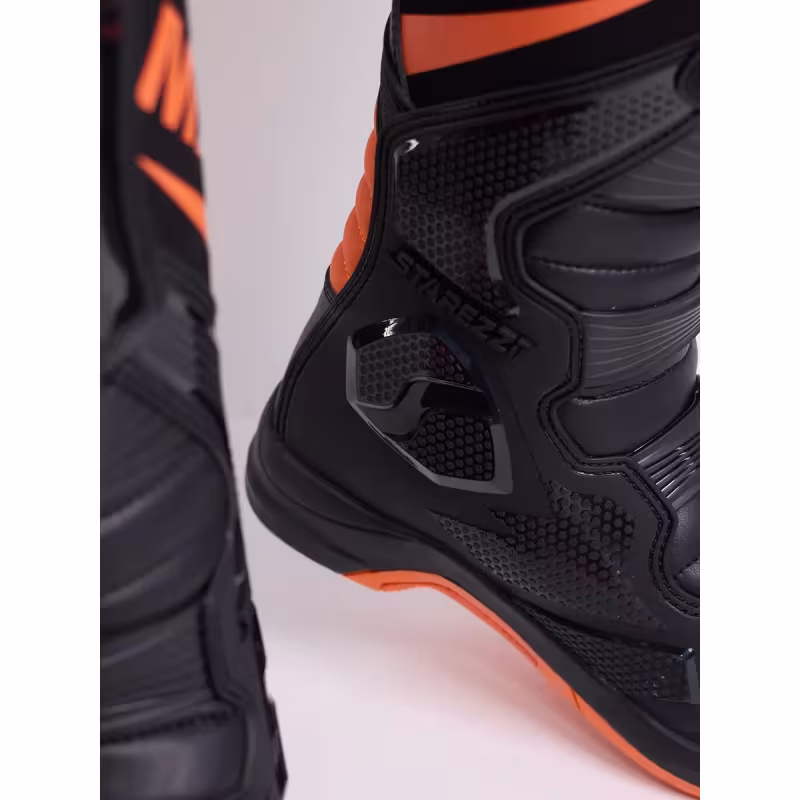 Мотоботы Starezzi Milano black/orange, черный/оранжевый, размер 41