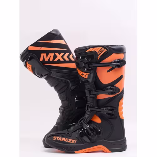 Мотоботы Starezzi Milano black/orange, черный/оранжевый, размер 42