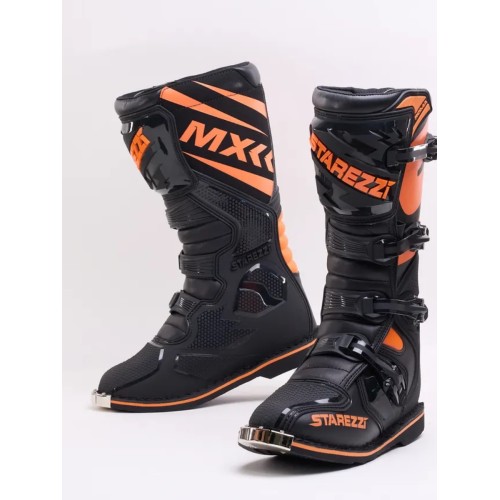 Мотоботы Starezzi Roma black/orange, черный/оранжевый, размер 40