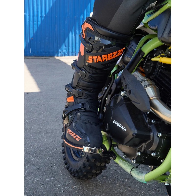 Мотоботы Starezzi Roma black/orange, черный/оранжевый, размер 40