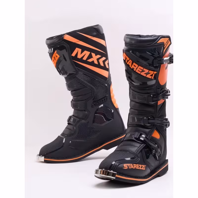 Мотоботы Starezzi Roma black/orange, черный/оранжевый, размер 41