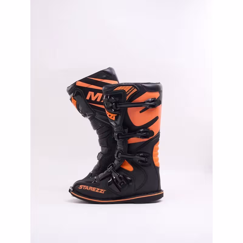 Мотоботы Starezzi Roma black/orange, черный/оранжевый, размер 41