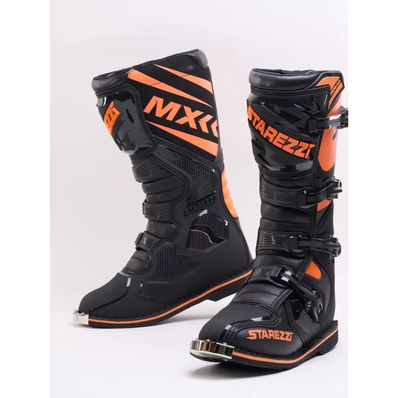 Мотоботы Starezzi Roma black/orange, черный/оранжевый, размер 43