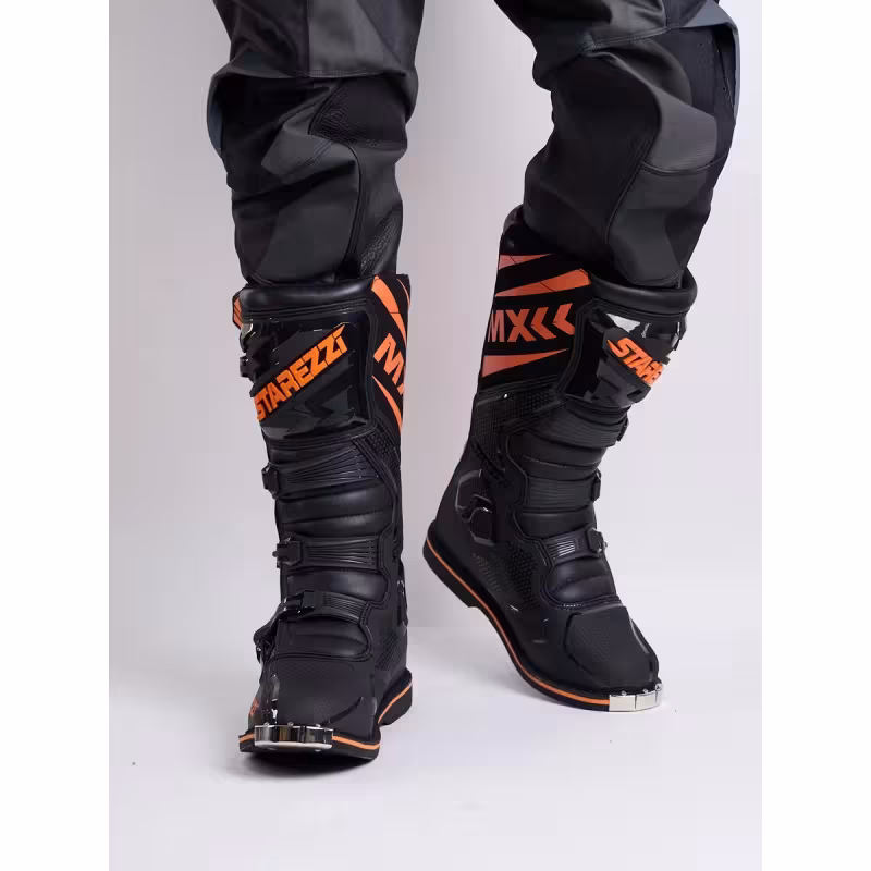 Мотоботы Starezzi Roma black/orange, черный/оранжевый, размер 43