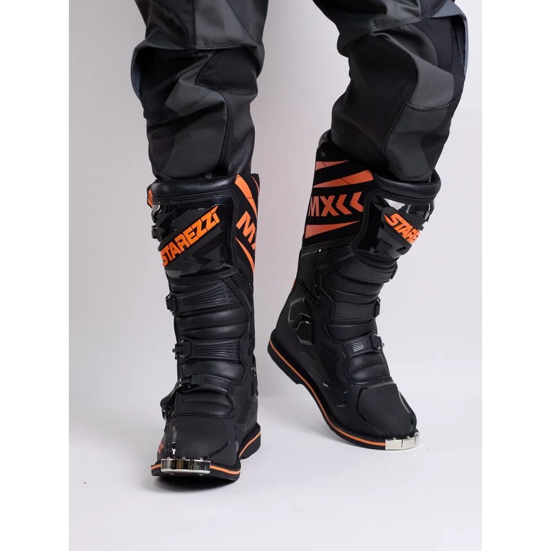 Мотоботы Starezzi Roma black/orange, черный/оранжевый, размер 43