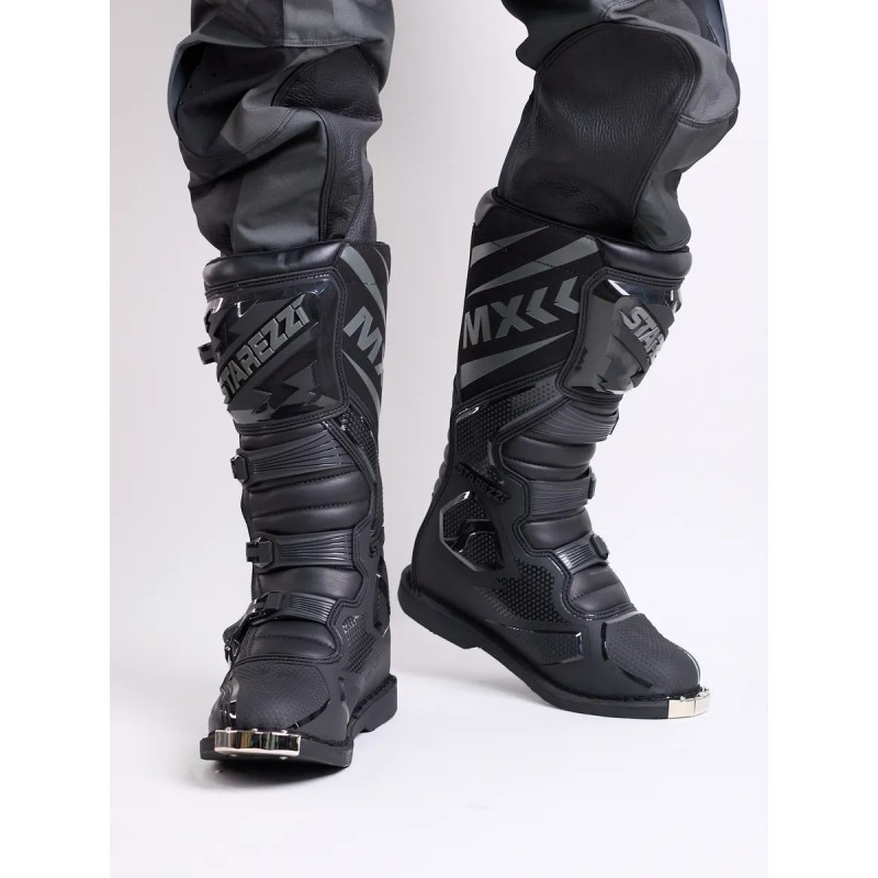 Мотоботы Starezzi Roma black/grey, черный/серый, размер 43