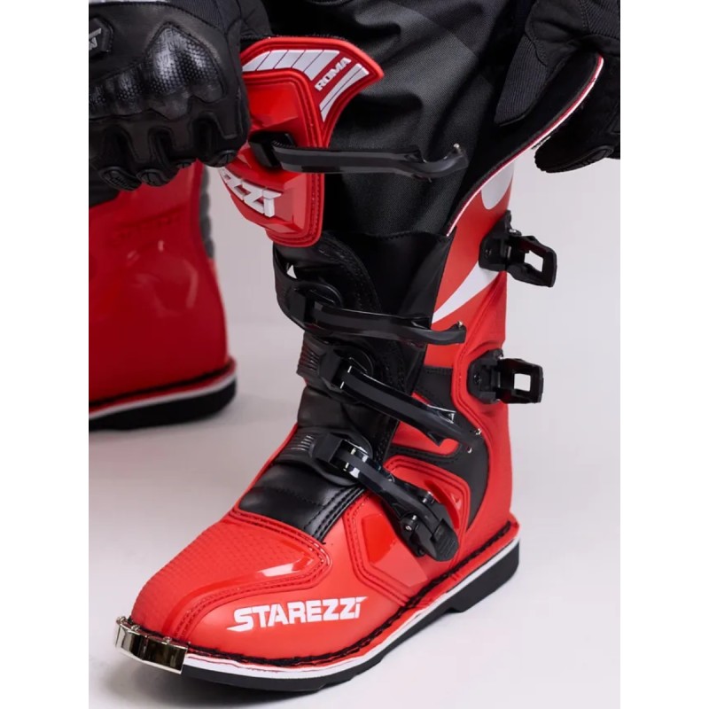 Мотоботы Starezzi Roma red/black/white, красный/черный/белый, размер 41