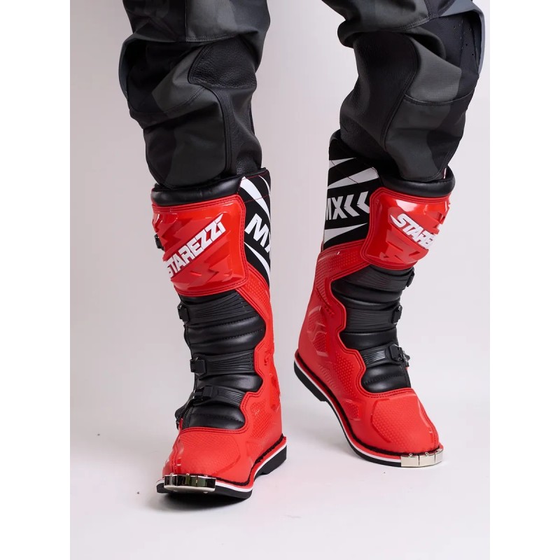 Мотоботы Starezzi Roma red/black/white, красный/черный/белый, размер 42