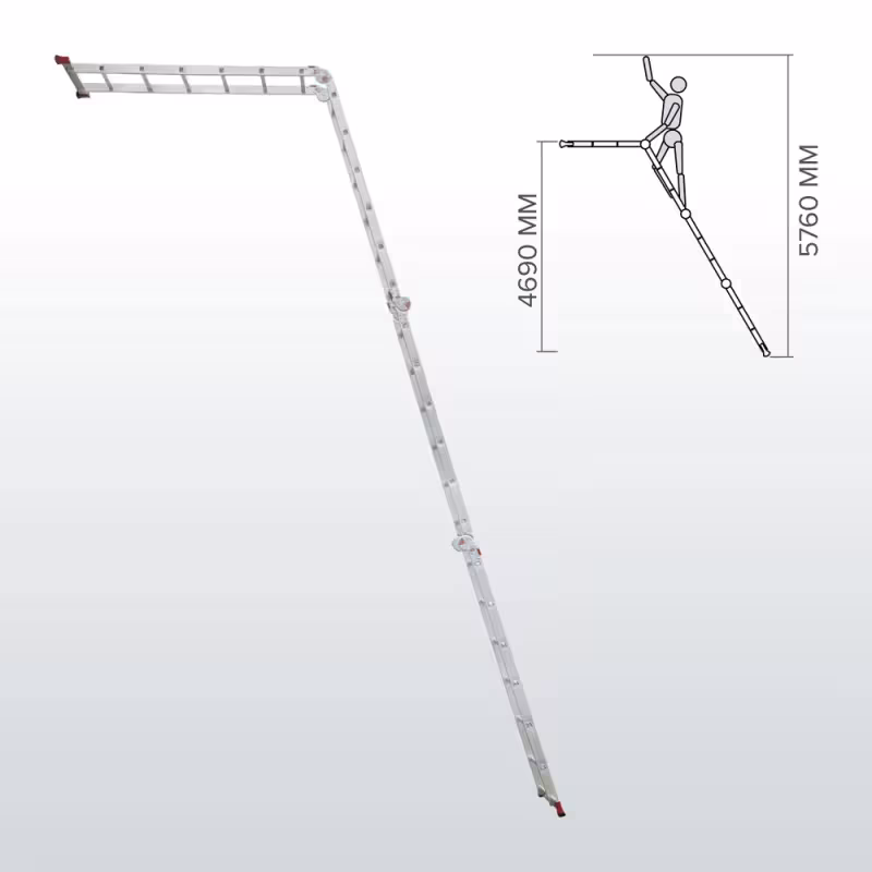 Лестница-трансформер Новая Высота NV 3320, четырехсекционная, 4х6 перекладин
