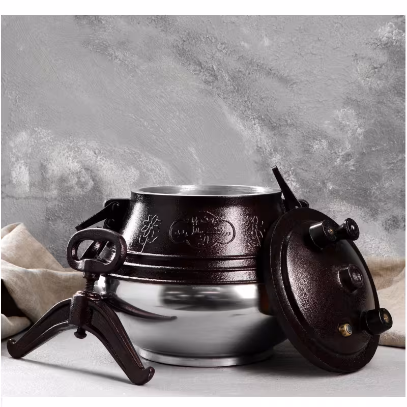 Казан Афганский, алюминий, 10 л, коричневый/серебристый