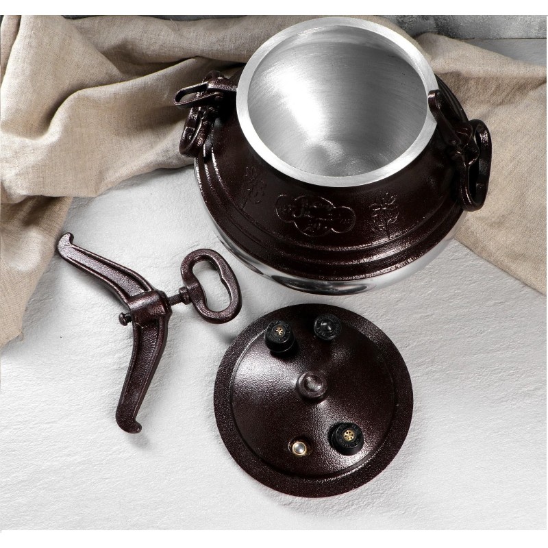 Казан Афганский, алюминий, 10 л, коричневый/серебристый