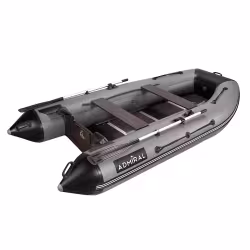 Лодка надувная ПВХ Адмирал 335, пайол фанерный, серый/черный