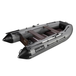 Лодка надувная ПВХ Адмирал 335, пайол фанерный, серый/черный
