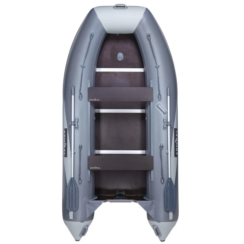 Лодка надувная ПВХ Адмирал 335, пайол фанерный, серый