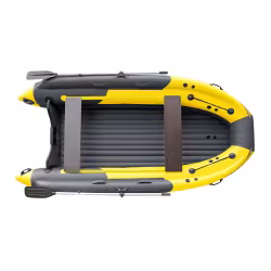 Лодка надувная ПВХ с интегрированным фальшбортом Angler Skat Triton 390NDFi, НДНД, серый/желтый