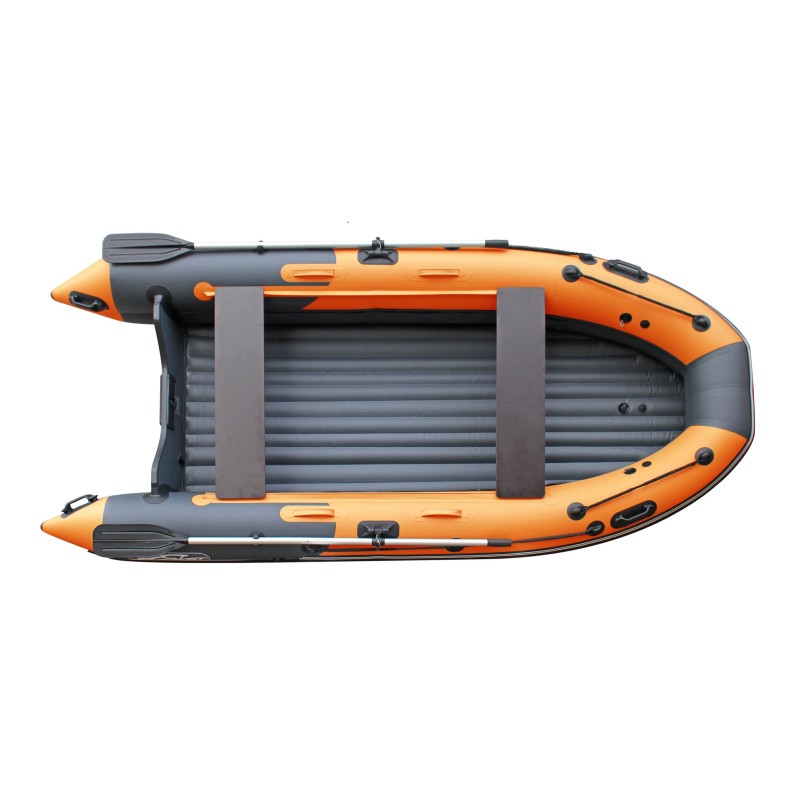 Лодка надувная ПВХ Angler Skat Triton 370, НДНД, серый-оранжевый