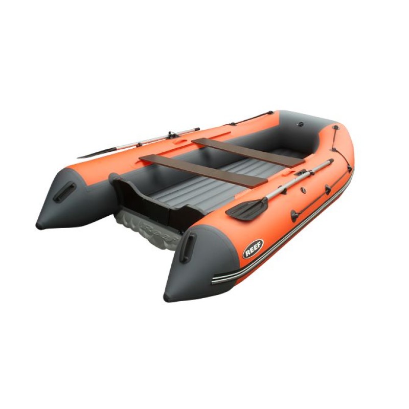 Лодка надувная ПВХ Angler Reef 325 НДНД, серый/красный
