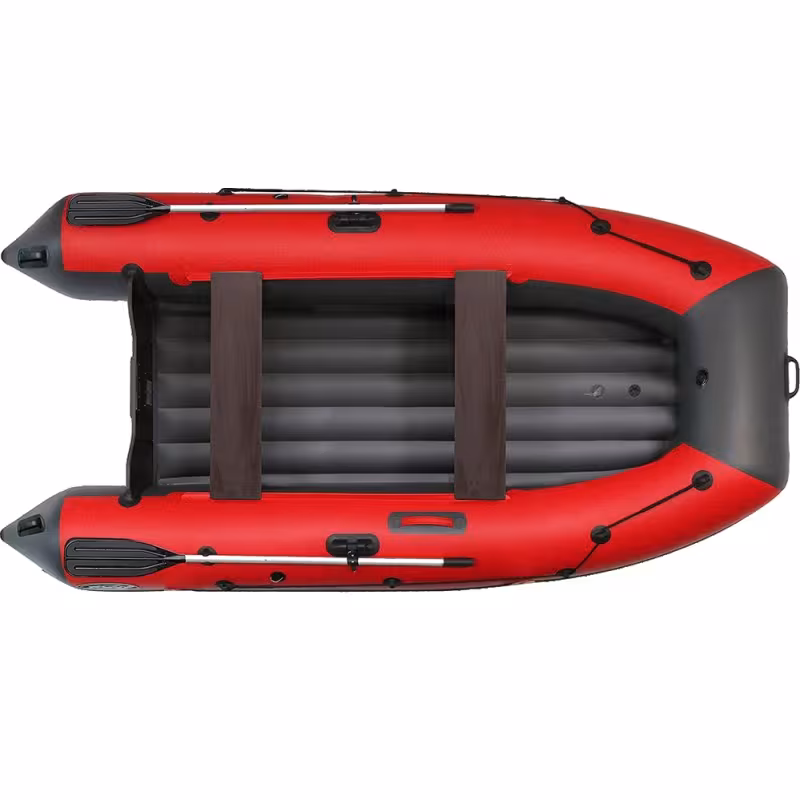 Лодка надувная ПВХ Angler Reef 325 НДНД, серый/красный