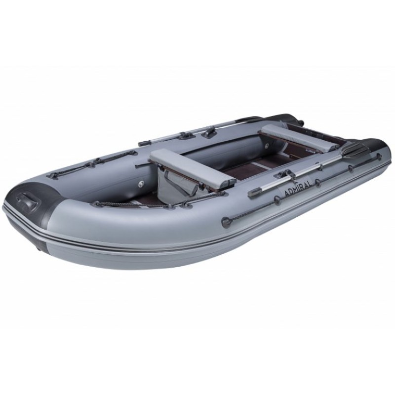 Лодка надувная ПВХ Адмирал 375 Sport, пайол фанерный, черный камыш