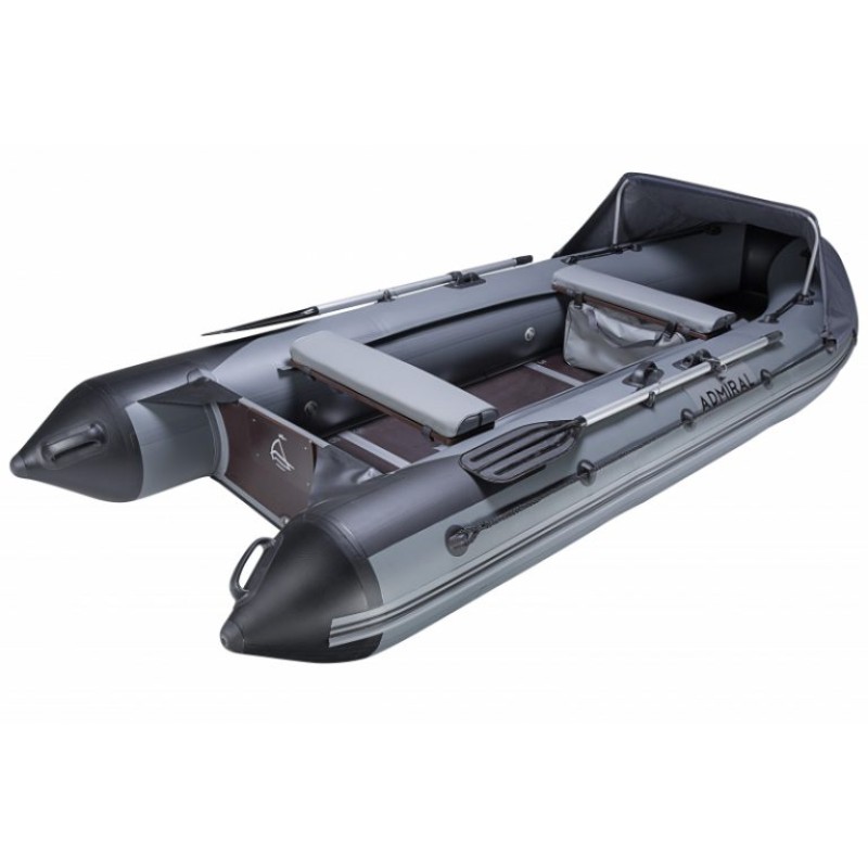 Лодка надувная ПВХ Адмирал 375 Sport, пайол фанерный, черный камыш