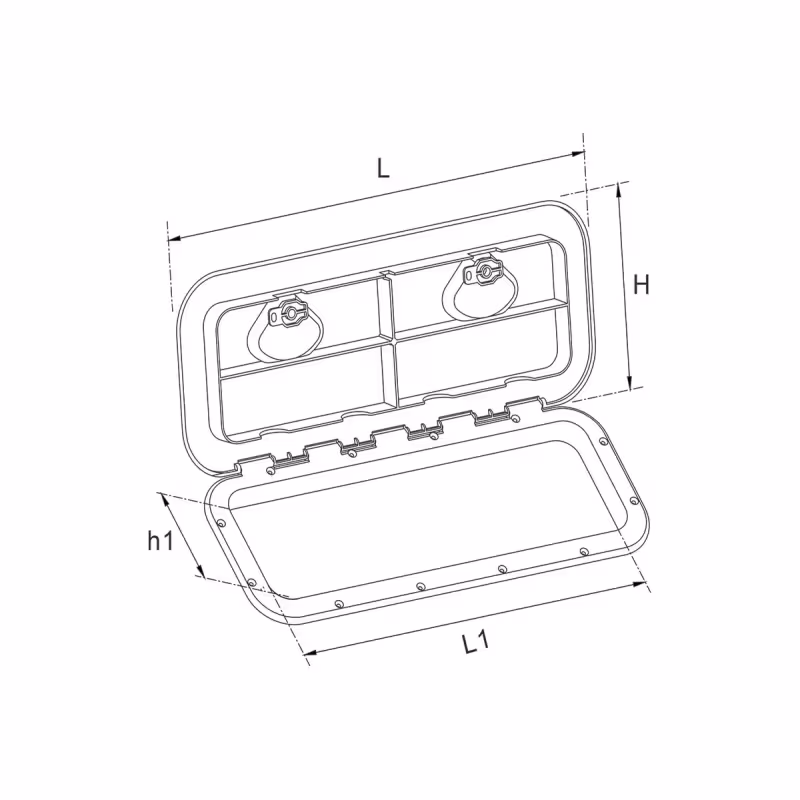 Люк палубный  SeaFlo SFRE1-243-607-01, 243х607 мм