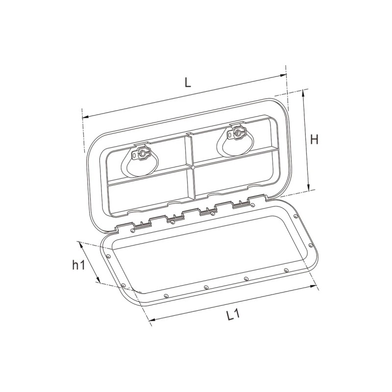 Люк палубный  SeaFlo SFRE1-243-607-01, 243х607 мм