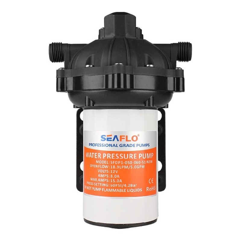 Помпа водоподающая мембранная SeaFlo SFDP1-050-060-51, 12 В, 18.9 л/мин