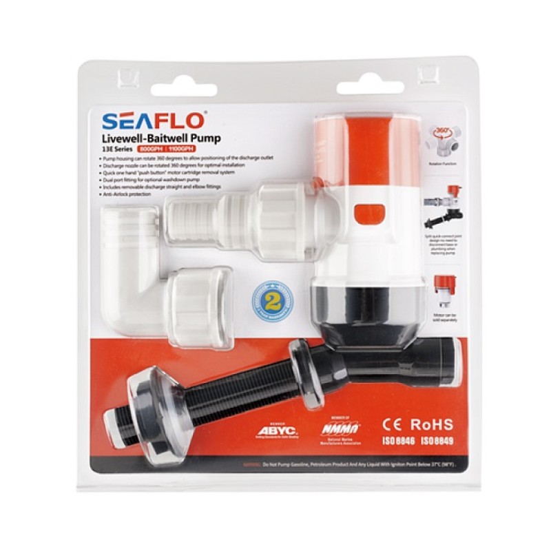 Помпа циркуляционная SeaFlo SFBP1-G800-13E, 12 В, 50 л/мин