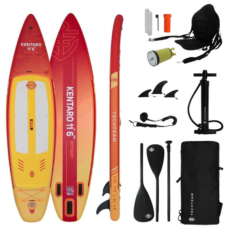 SUP-доска надувная Tech Team Kentaro Red/Yellow, 11.6, красный/желтый