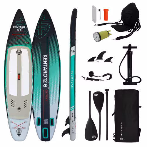 SUP-доска надувная Tech Team Kentaro 12.6, бирюзовый/черный